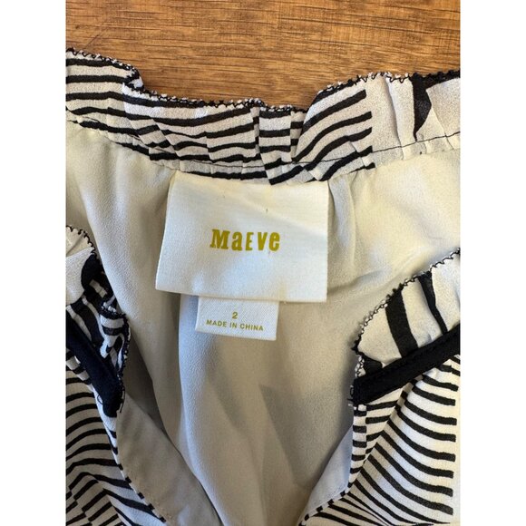 Maeve Black White Maxi Halter Dress 2 Polka Dot Stripe Anthropologie - Picture 8 of 12